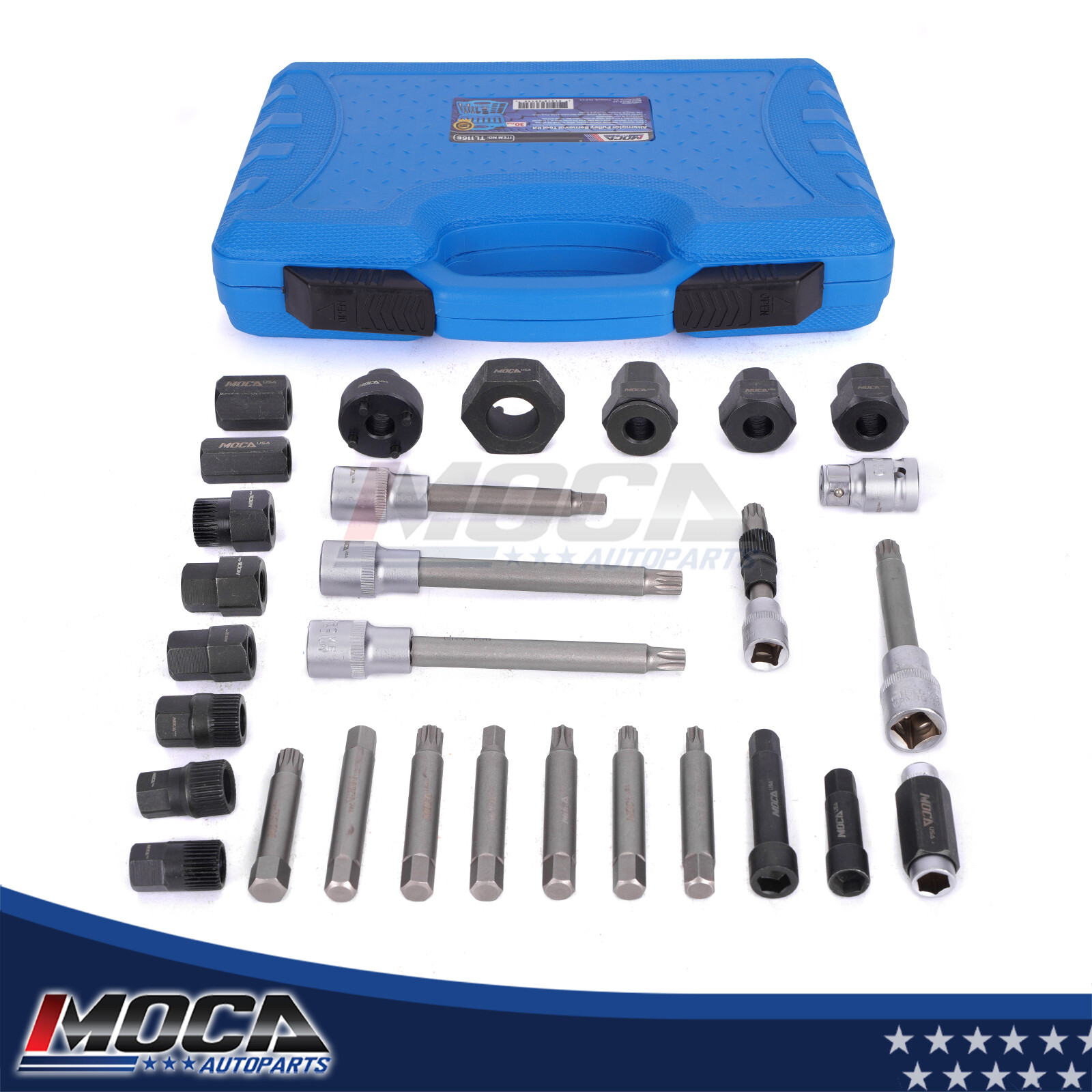 MOCA 30pcs Alternator Pulley Puller Alternator Freewheel Tool Set Socket Set New