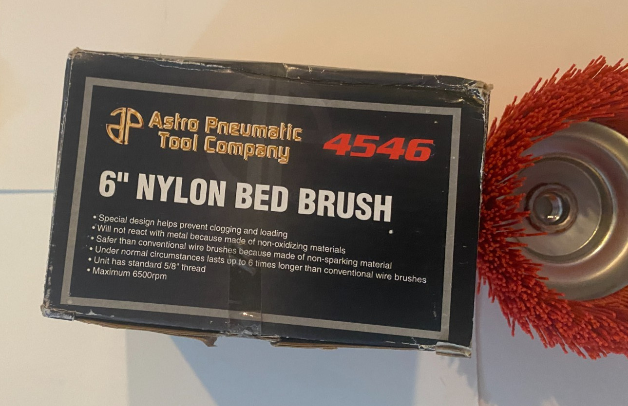 ASTRO 6″ Nylon Bed Brush (4546) 5/8 Thread – 6500 RPM – Red – Prepaid Shipping