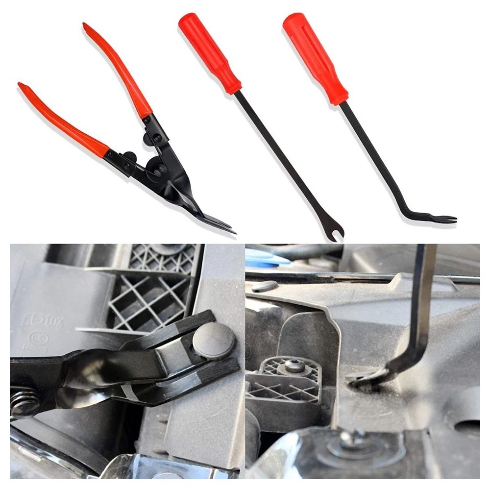 200Pcs Car Trim Removal Tool Set Hand Tools Pry Bar Panel Door Interior Clip Kit