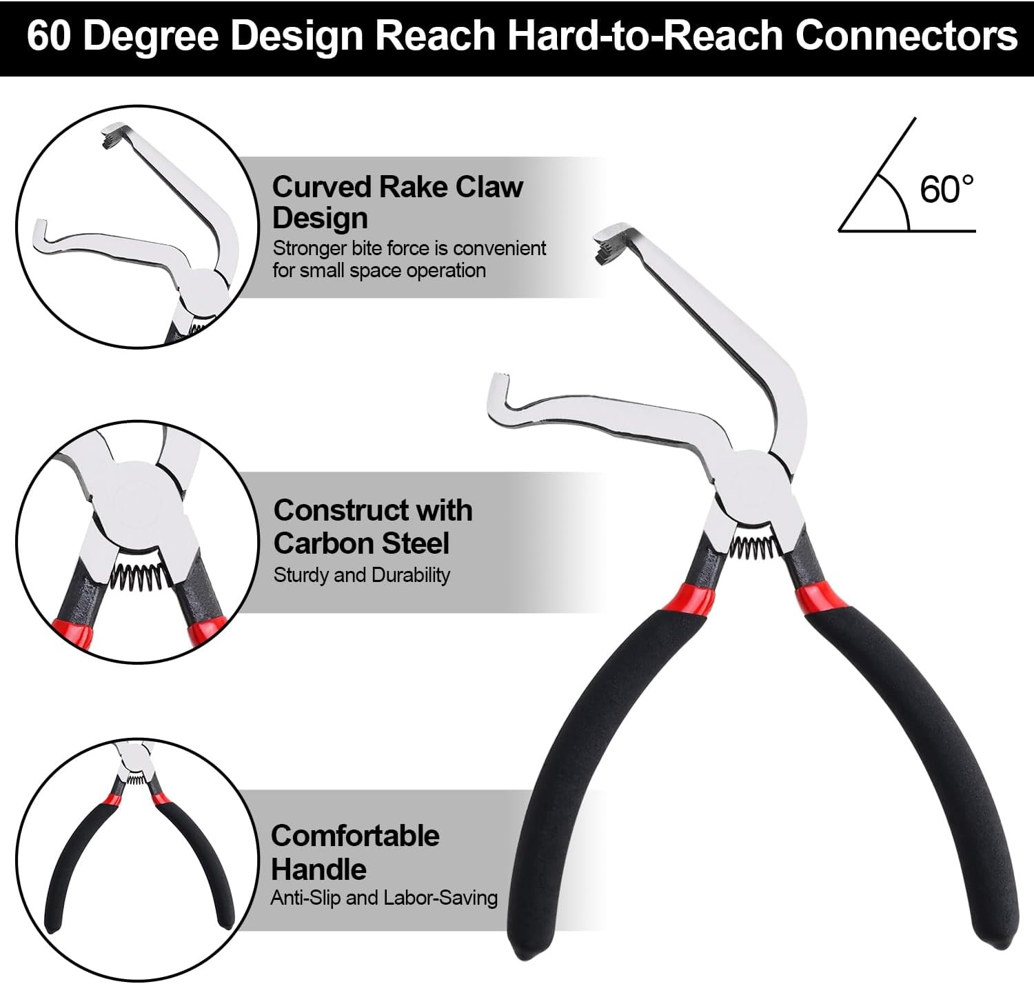 4Pcs Electrical Disconnect Pliers 60° Automotive Electrical Connector Separator