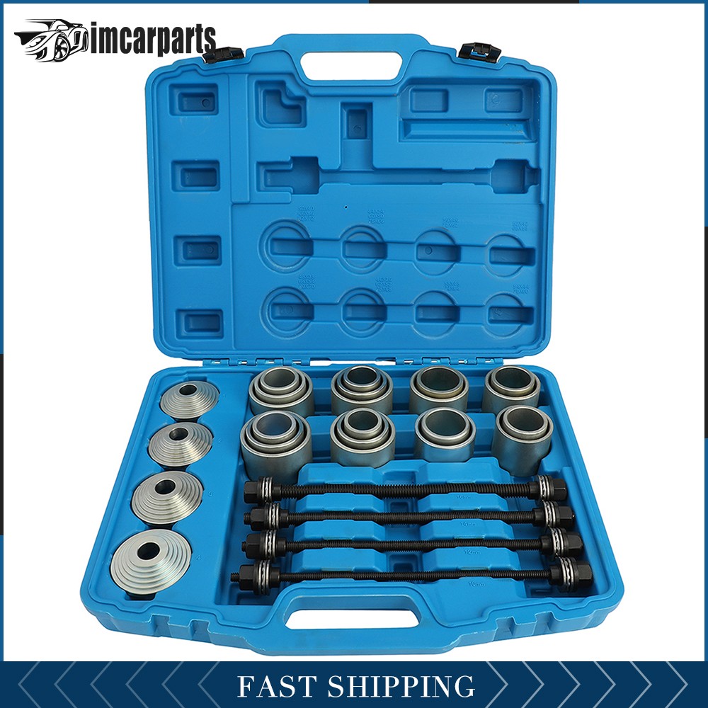 28PCS Press and Pull Sleeve Kit Bush Bearing Removal Kit Steel Case