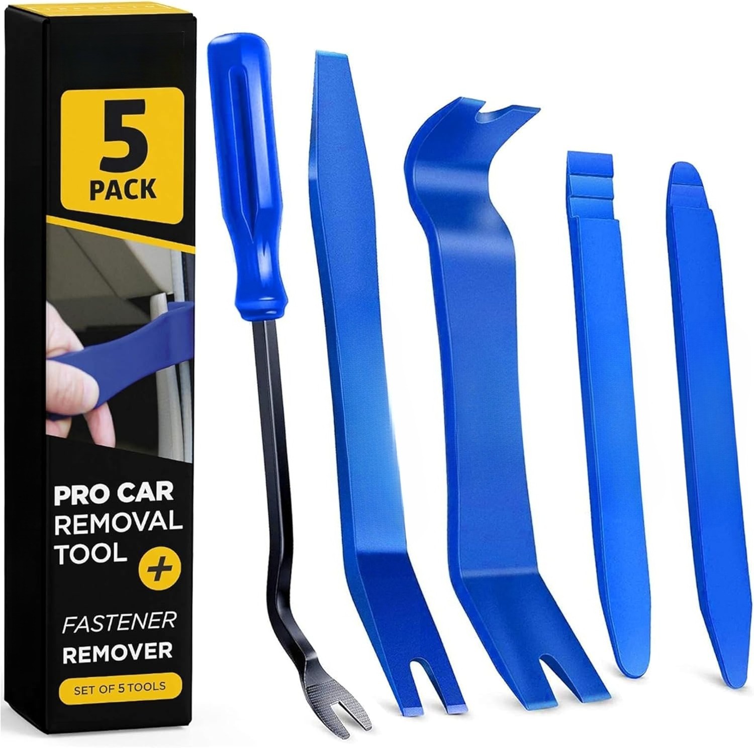 Auto Trim Removal Tool Kit – 5 Piece Set for Dash, Door Panel, Clip Remover