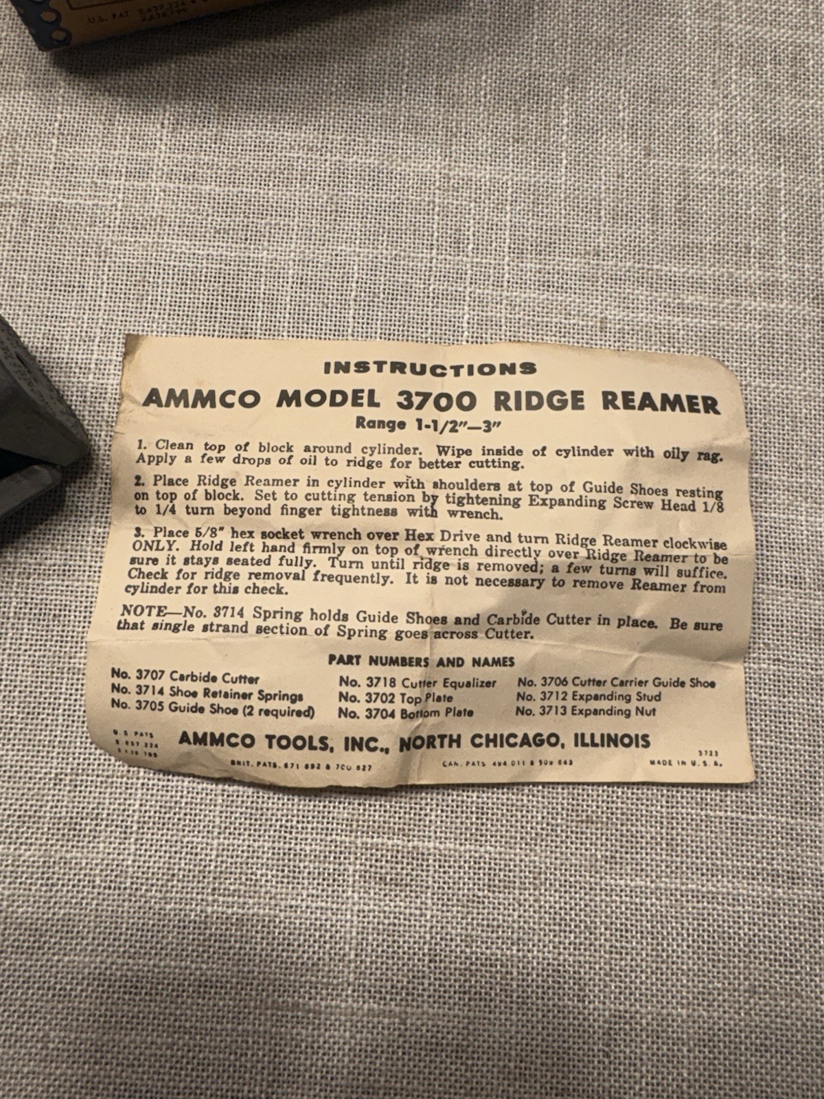 Ammco Model 3700 Ridge Reamer 1 1/2 to 3 Inch Made In USA