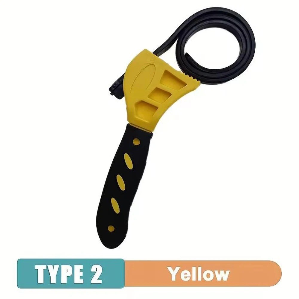 6″ Adjustable Rubber Belt Strap Wrench Metal Pipes Oil Water Filter Removal Tool