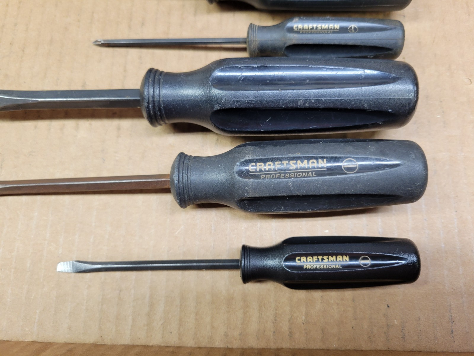 Craftsman Professional 7-Piece Black Handle Screwdriver Set / Lot