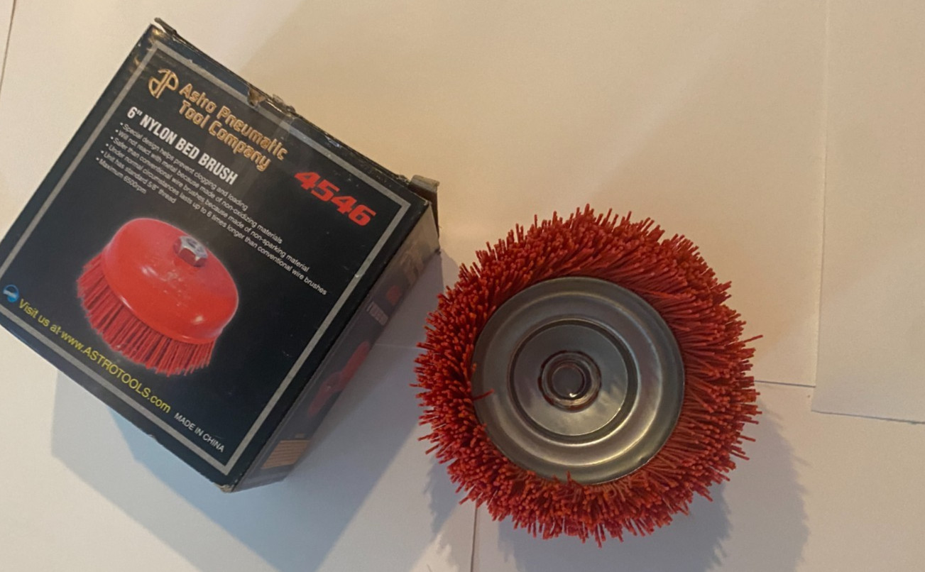 ASTRO 6″ Nylon Bed Brush (4546) 5/8 Thread – 6500 RPM – Red – Prepaid Shipping
