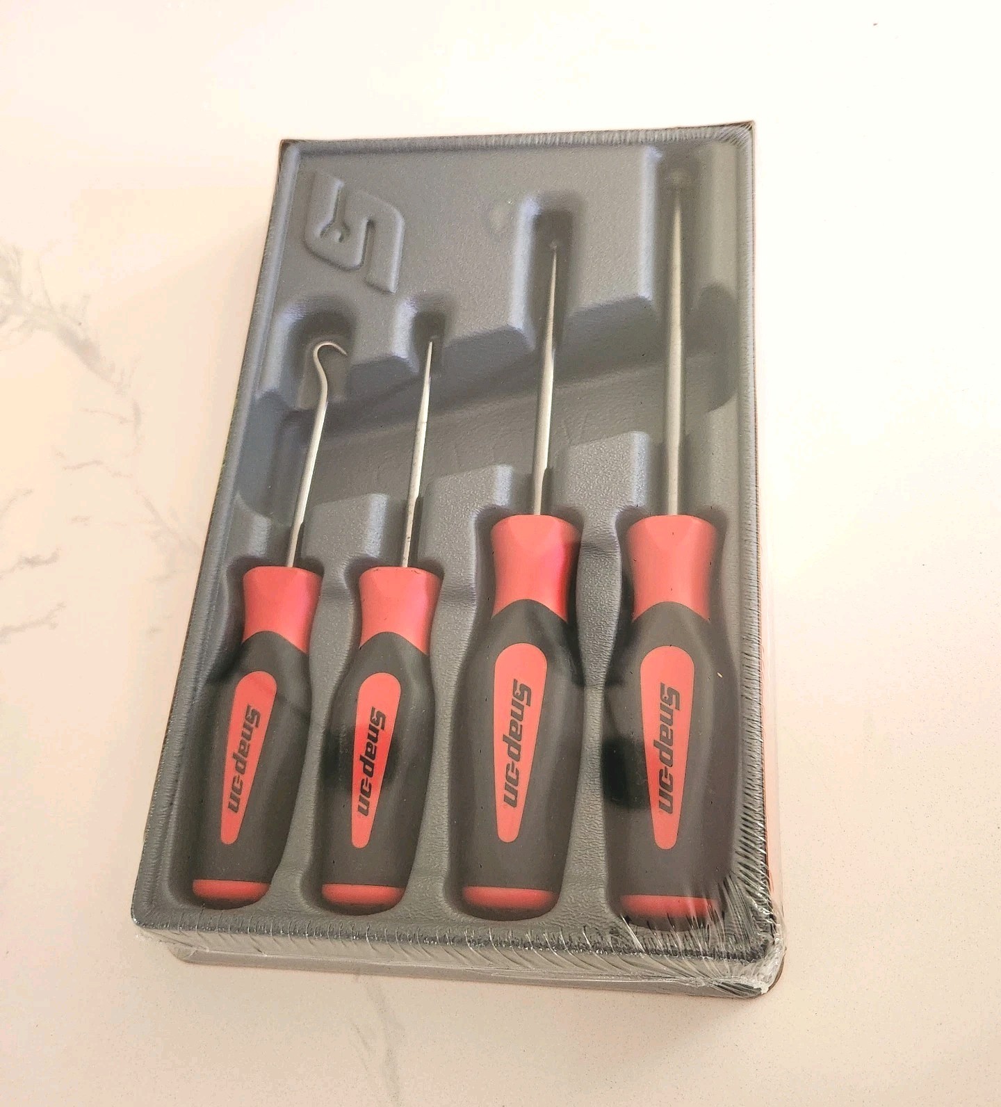 NEW SEALED Snap-On 4 pc Hook and Awl Hook & Pick Set SGASA104BR Red