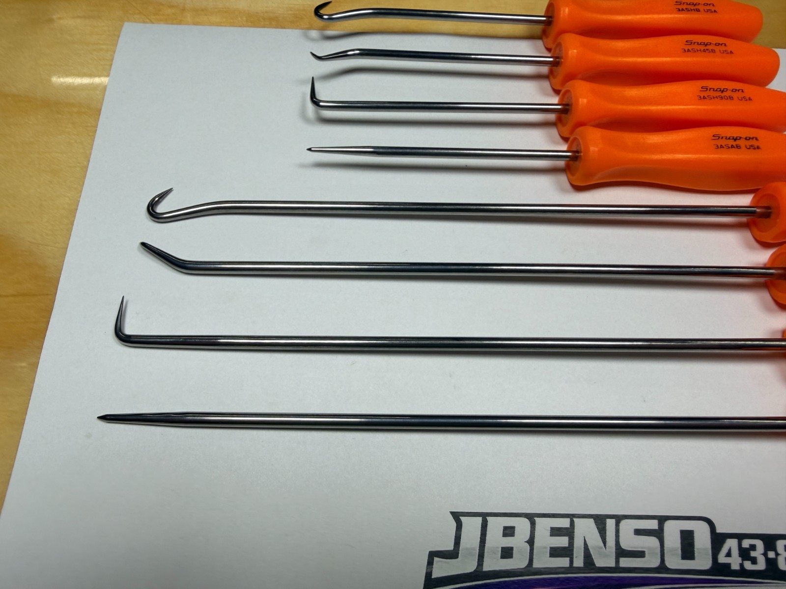 Snap-on Tools USA NEW ORANGE 8pc Mini Hard Grip Short & Long Master Pick Set