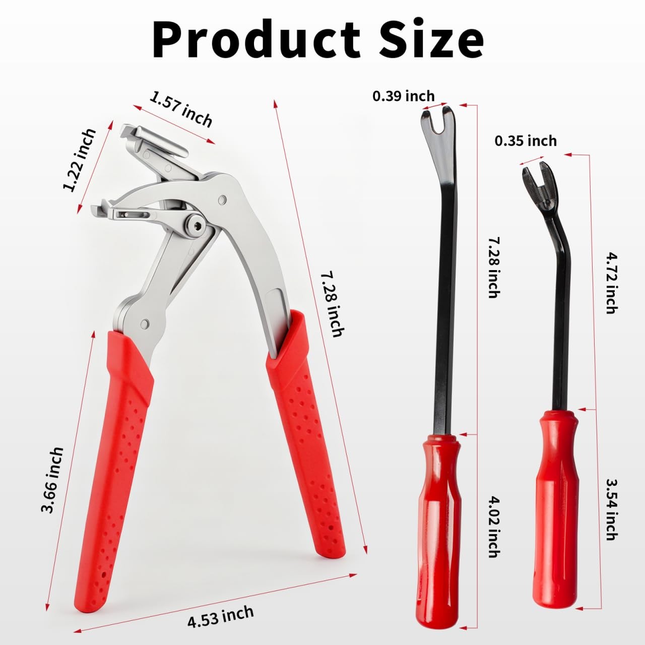 Car Clip Removal Pliers Kit with 2 Stainless Steel Fastener Remover Tools