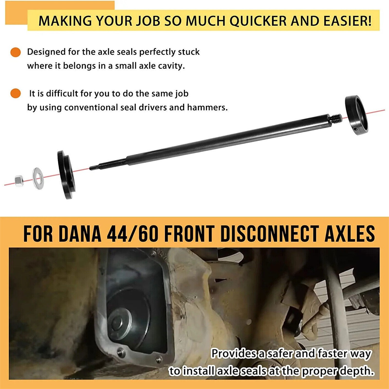 5041A Front Axle Seal Installer Tool Fits For Dodge Jeep Ram Dana 44/60 Chrysler