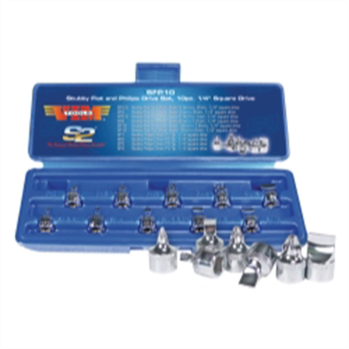 VIM Tools SFP10 Stubby Flat Phillips Driver Set 1/4 Drive Tight Access