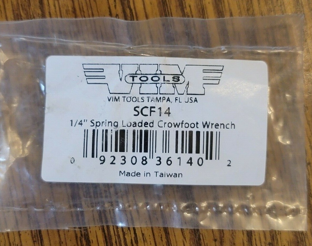Vim Tools 1/4″ Dr Spring Loaded Adjustable Crowfoot Wrench Tool #SCF14