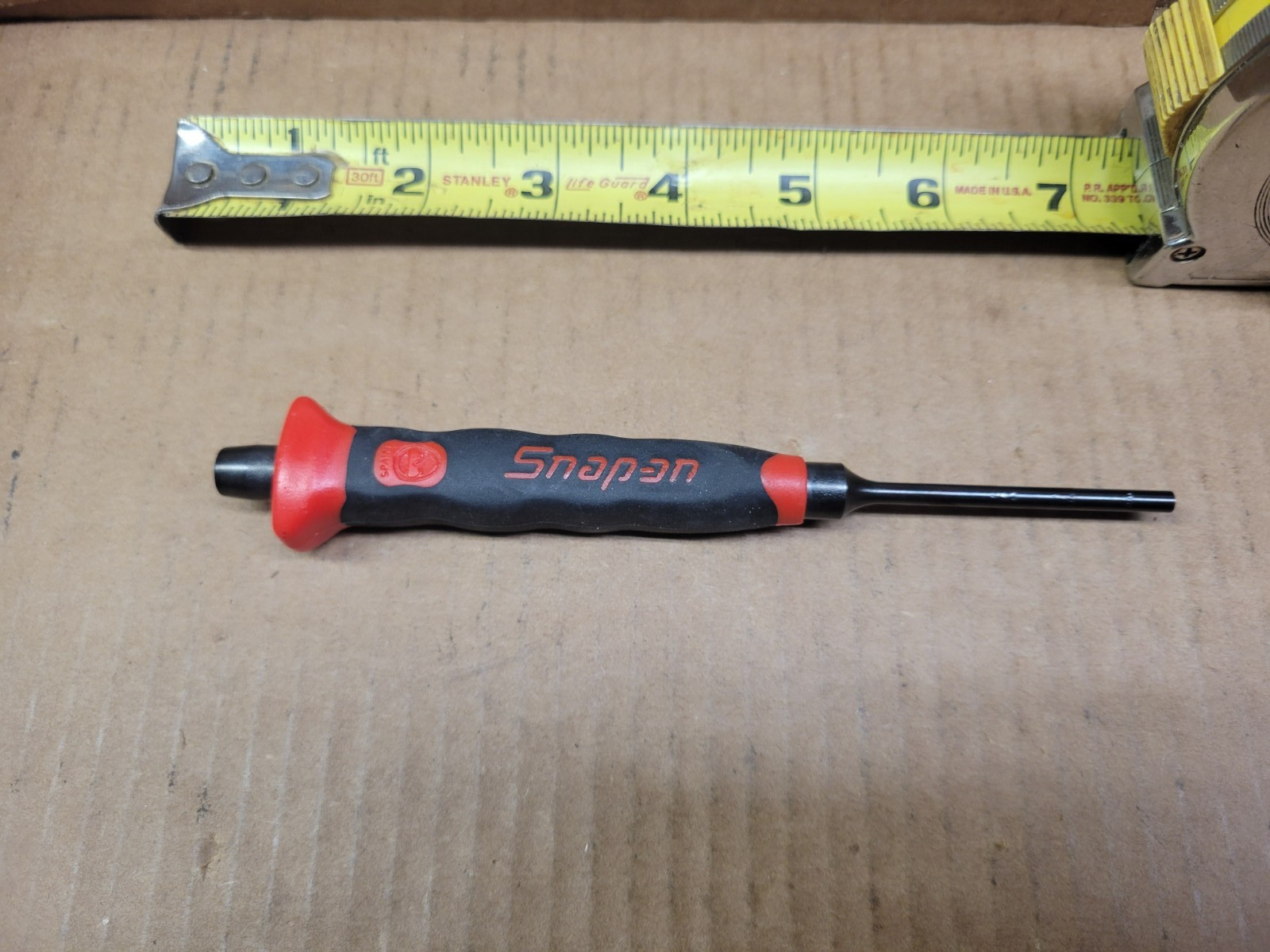 Snap On 5/32″ Pin Punch With Red / Black Comfort Handle Grip No PPSG105