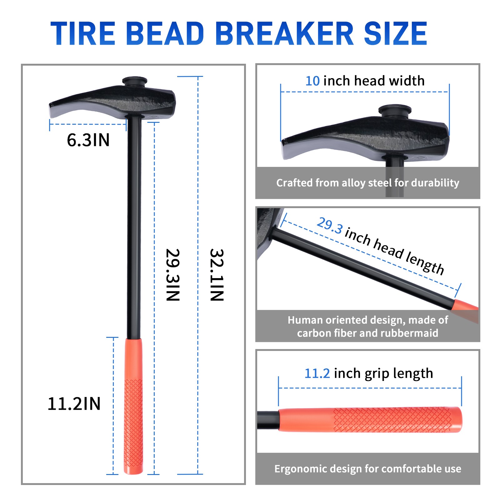 Tire Bead Breaker Wedge 32″ Handle Tire Hammer Bead Breaker Tool 35429 Tools
