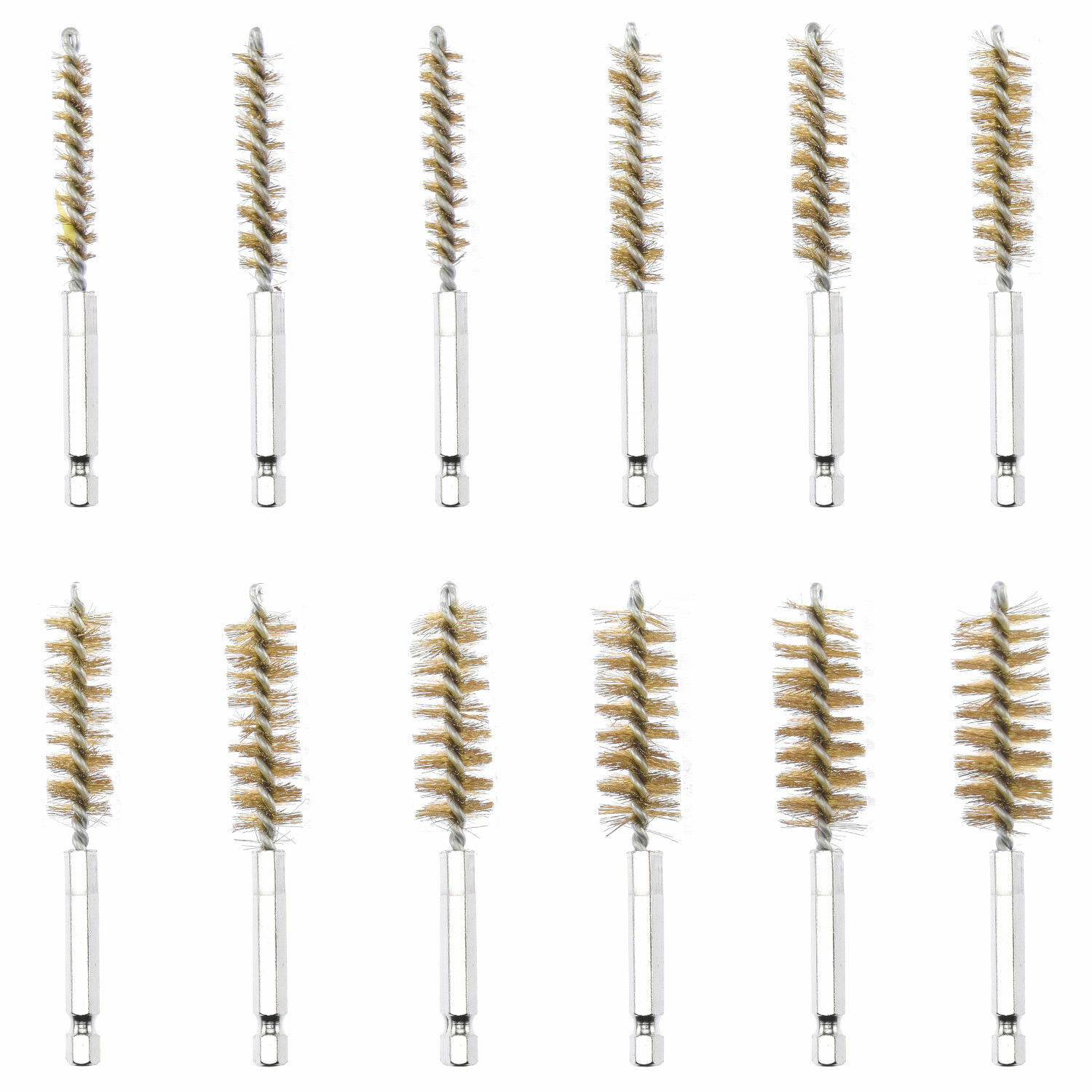 38PCS Industrial Wire 1/4in Hex Shank Brush Set Extendable Stainless Steel