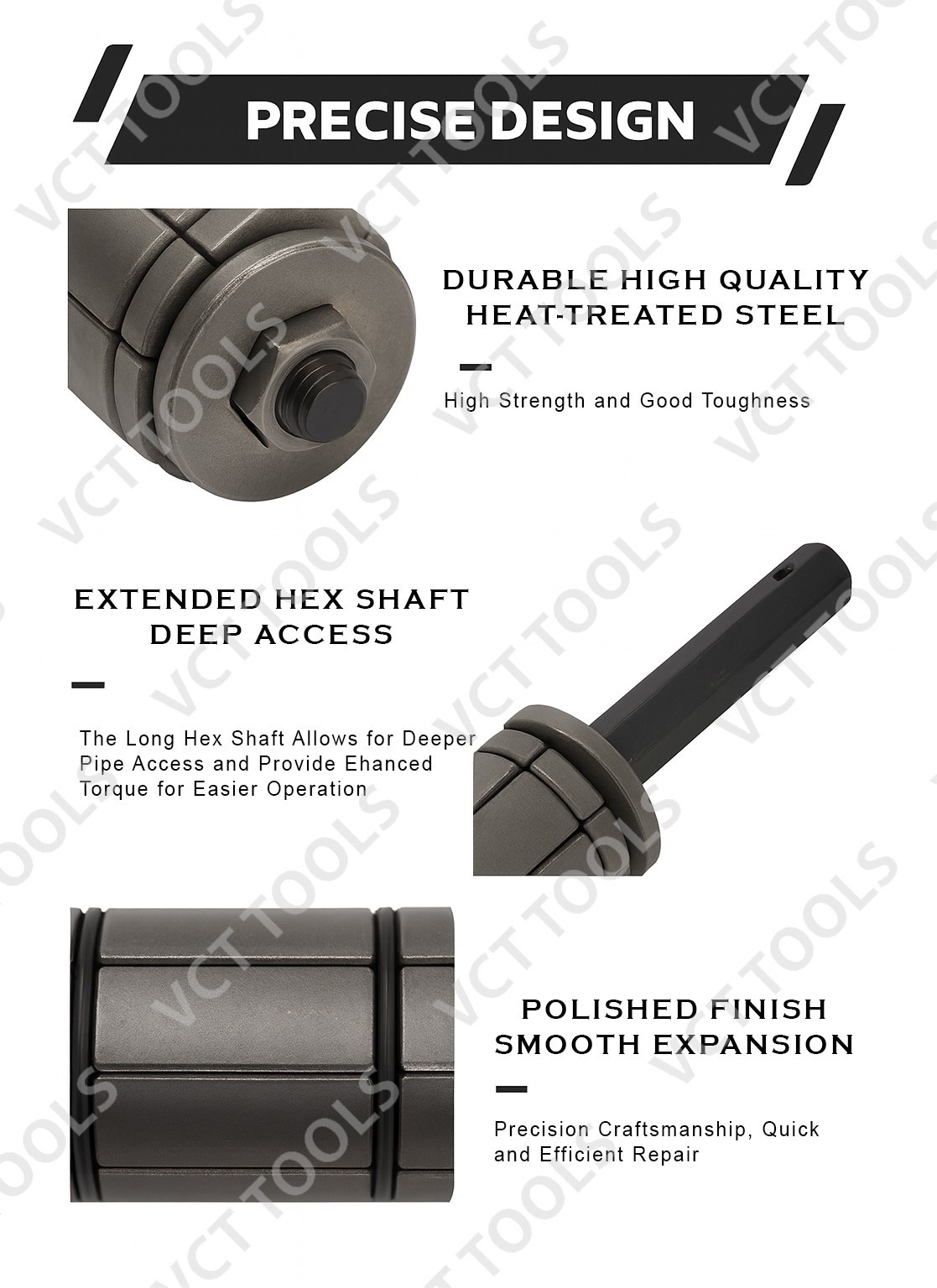 3pc Tail Pipe Expander Set – Exhaust Repair Tool Kit for Leak Fix & Installation