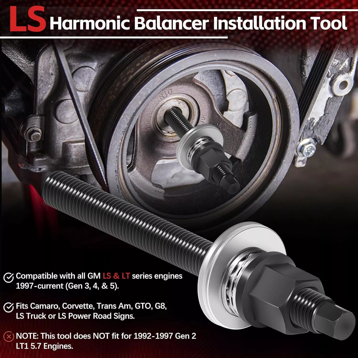 LT/ LS Engine Crank Pulley Harmonic Balancer Installer Tool 551141 For GM