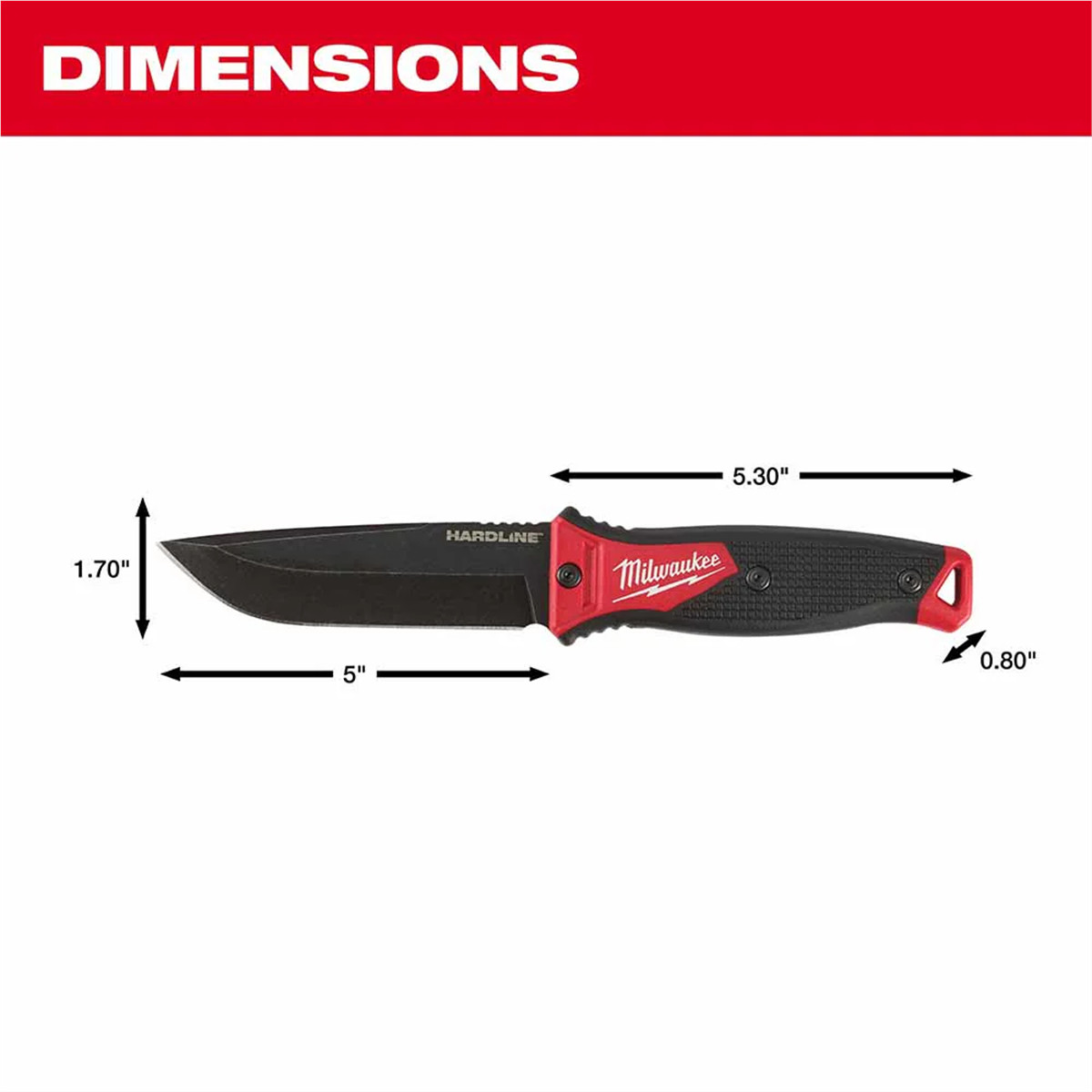 Milwaukee Tool 5″ HARDLINE Fixed Blade Knife