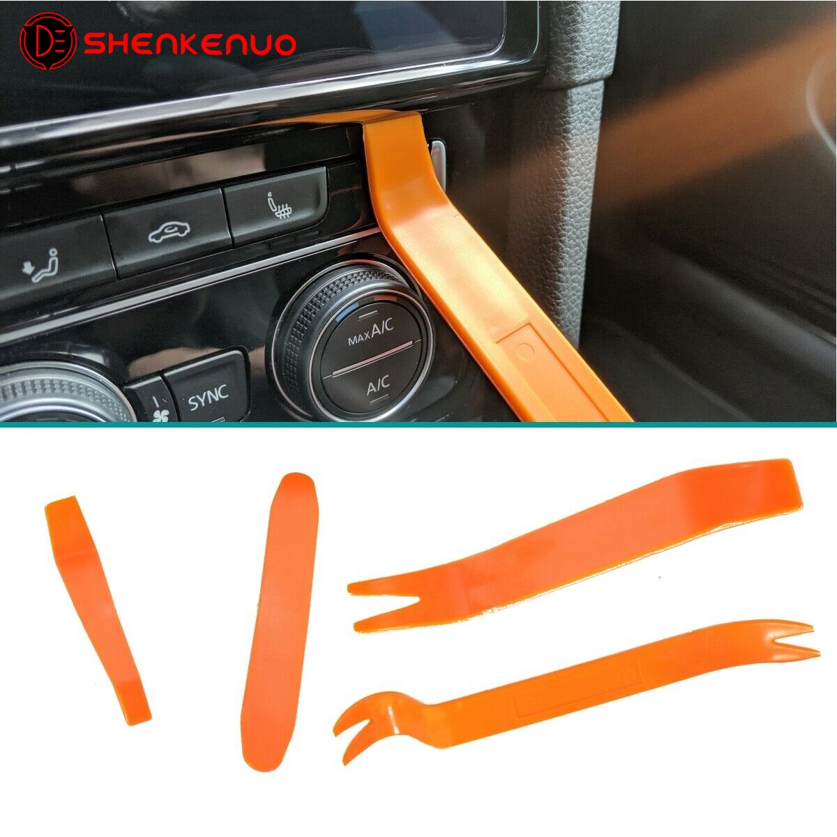 4Pc Car Door Trim Removal Tools Auto Panel Clip Dash Interior Body Open Pry Kit