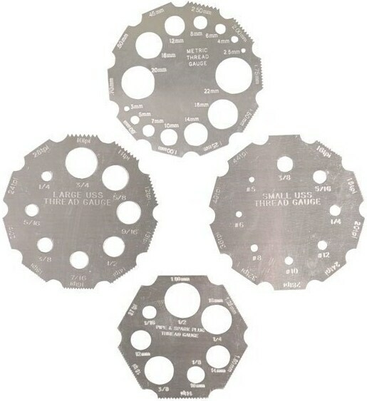 FAMOUS TOLEDO 301064 UNIVERSAL THREAD GAUGE SET – 4pce METRIC SAE UNF UNC & BSP