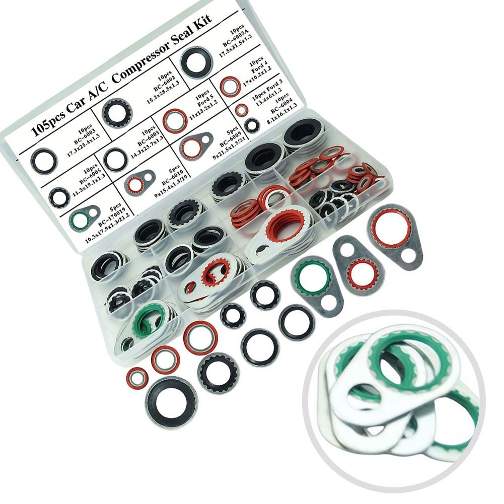Car Air Conditioning Seals AC Compressor Gasket Kit Robust Metal And Rubber