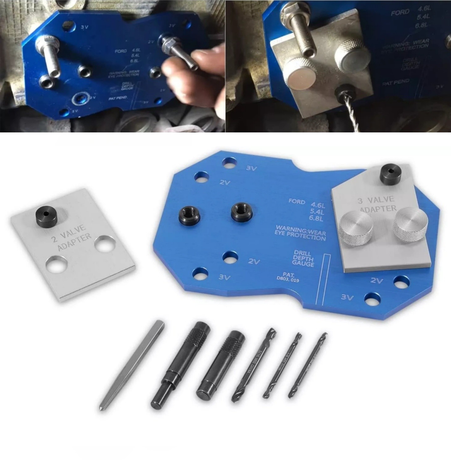 Manifold Drill Template 68500 for Ford 2V 3V Triton Engines 4.6L 5.4L 6.8L V10