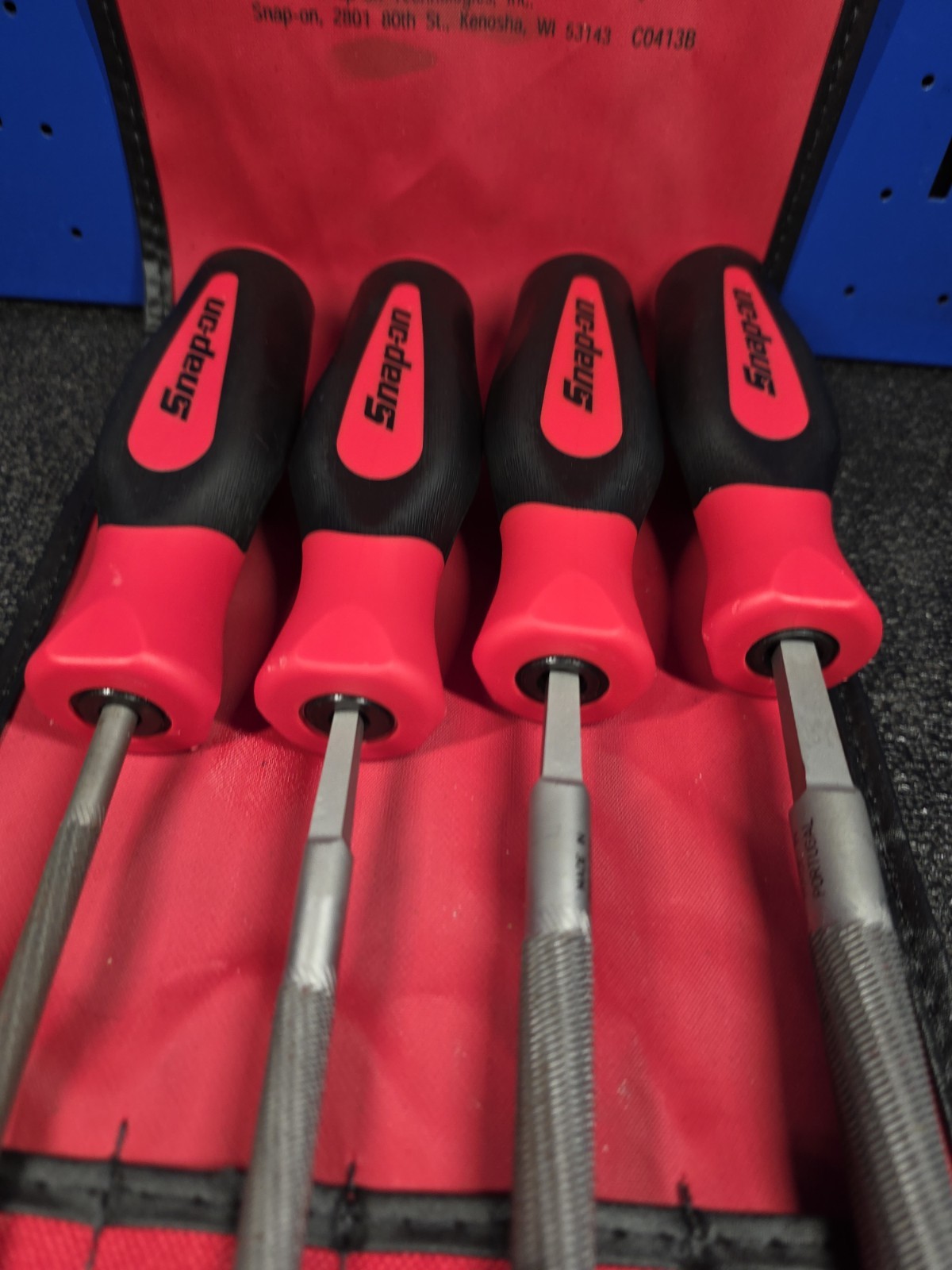 Snap-on Tools SGHBF200A 4-Piece LIGHT USE Red Handle Round File Set See Details
