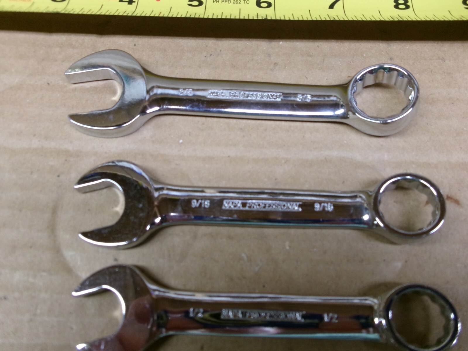 NAPA Professional 7-Piece SAE Stubby Wrench Set