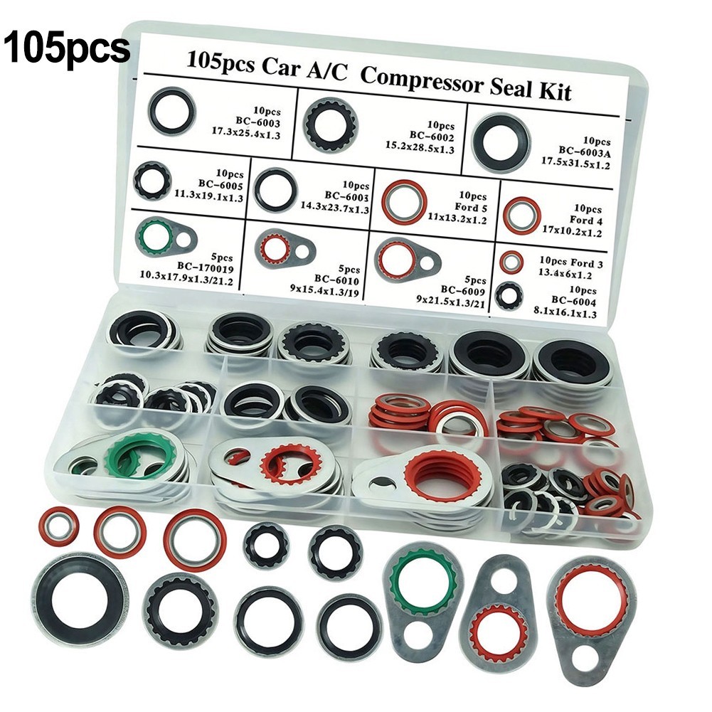 Car Air Conditioning Seals AC Compressor Gasket Kit Robust Metal And Rubber
