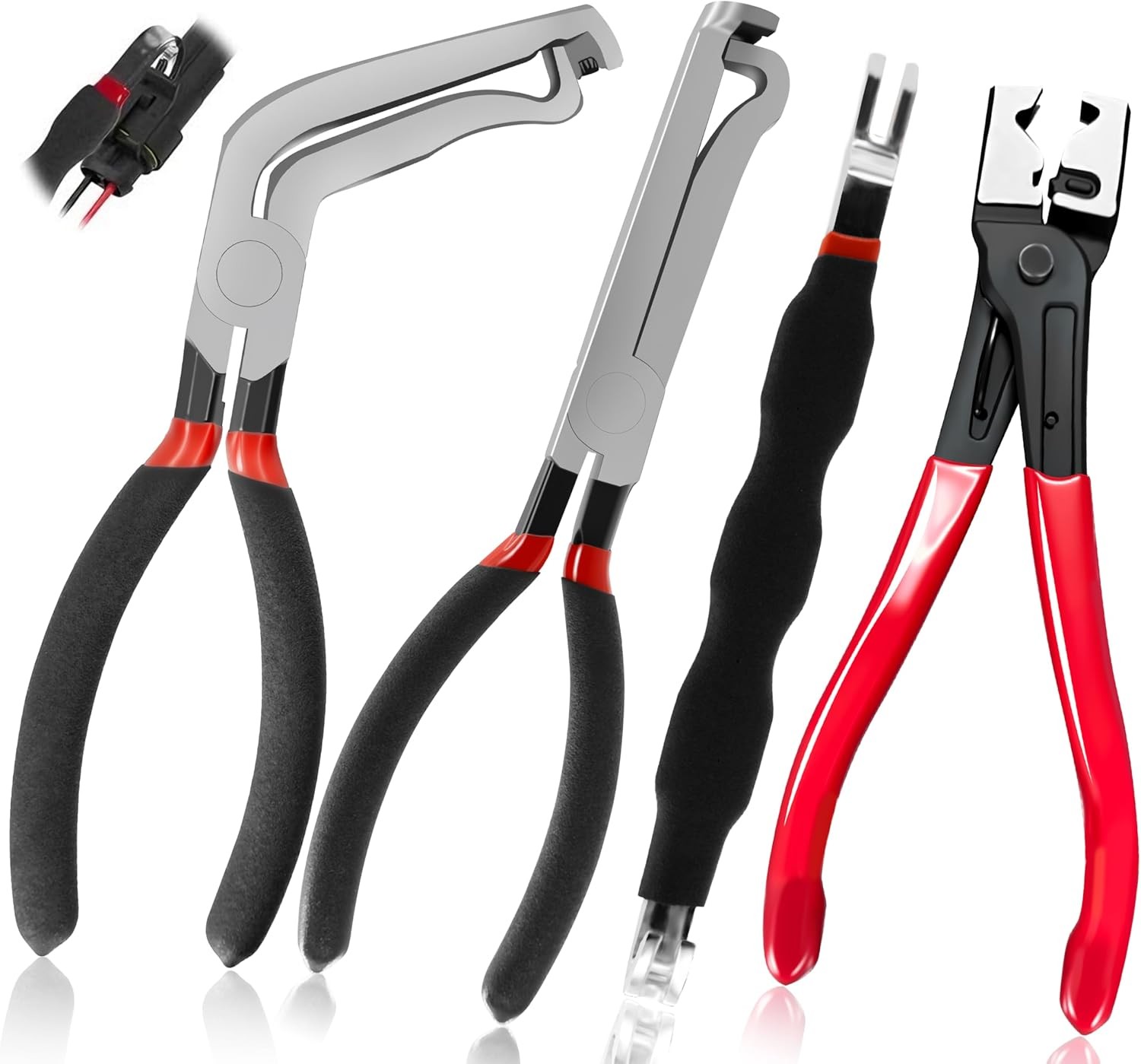 4Pcs Electrical Disconnect Pliers 60° Automotive Electrical Connector Separator