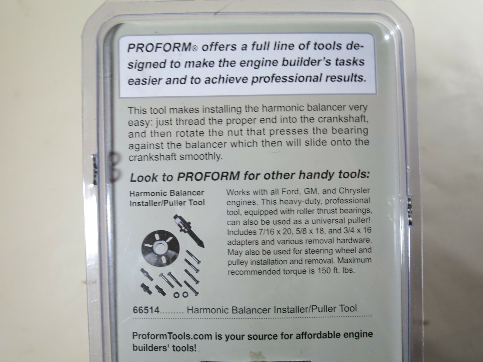 Proform 66515 Harmonic Balancer Installer Shop Tool