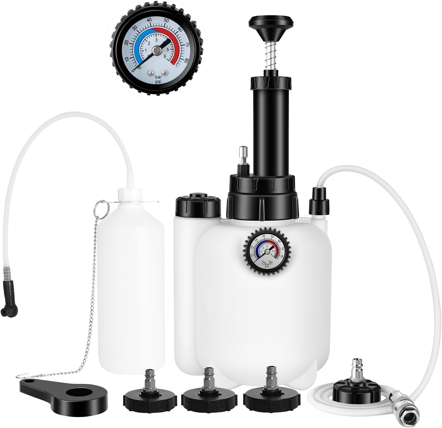 Brake Bleeder Kit Pressure Pump Fluid Flush Easy One-Person Operation