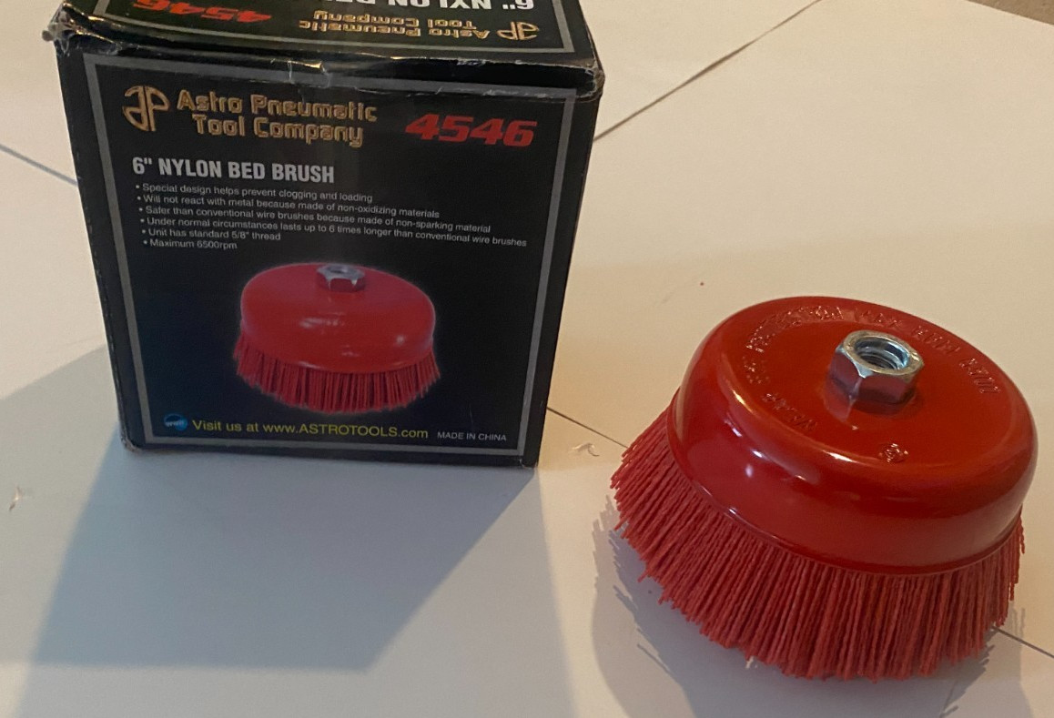 ASTRO 6″ Nylon Bed Brush (4546) 5/8 Thread – 6500 RPM – Red – Prepaid Shipping