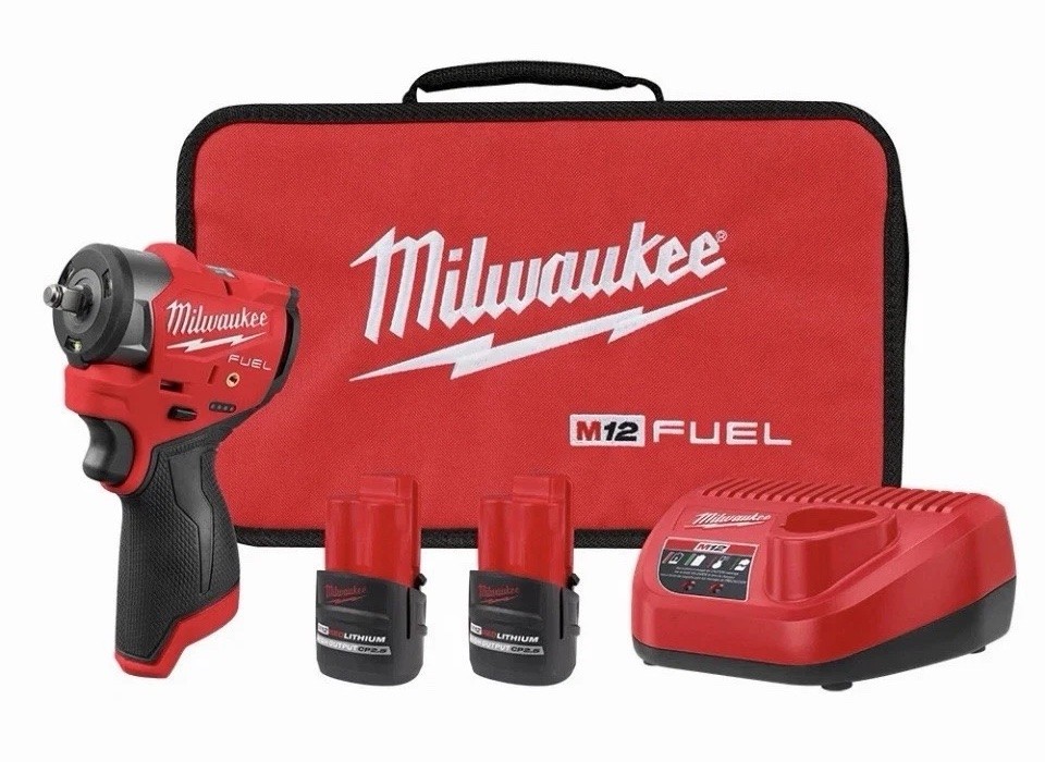 Milwaukee Tool M12 FUEL 3/8 Inch Subcompact Impact Wrench 2 Battery Kit 3049-22