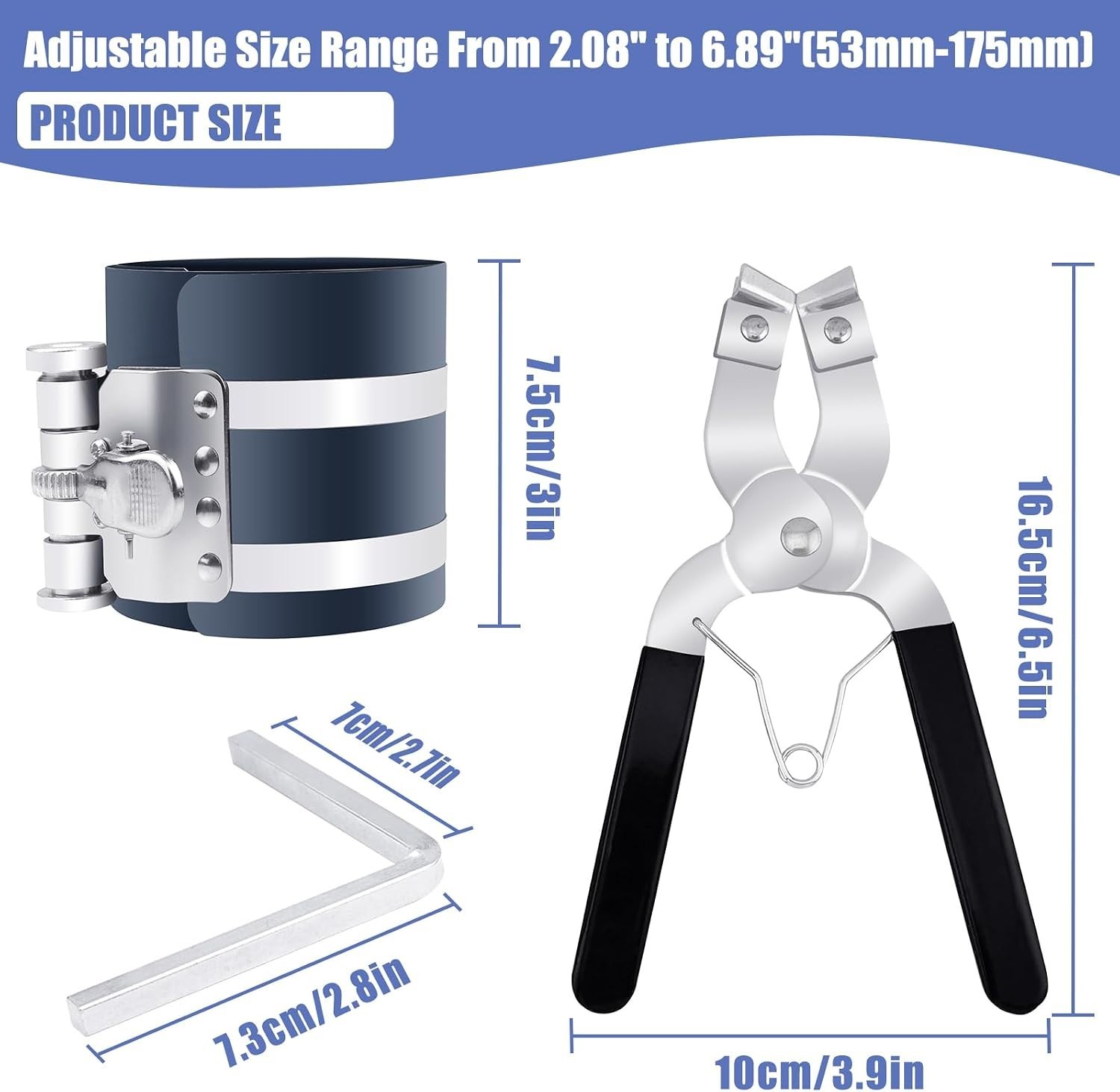 Piston Ring Compressor Installer Removal Tool for Car Engine with Piston Inst…