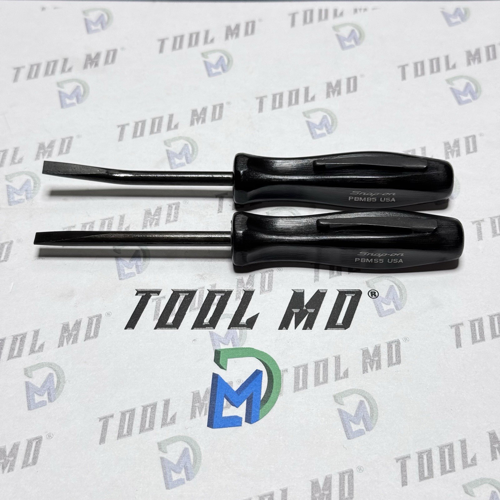 Snap-on Tools USA NEW 2pc BLACK 5″ Straight Bent Mini Pocket Prybar PBMS5 PBMB5