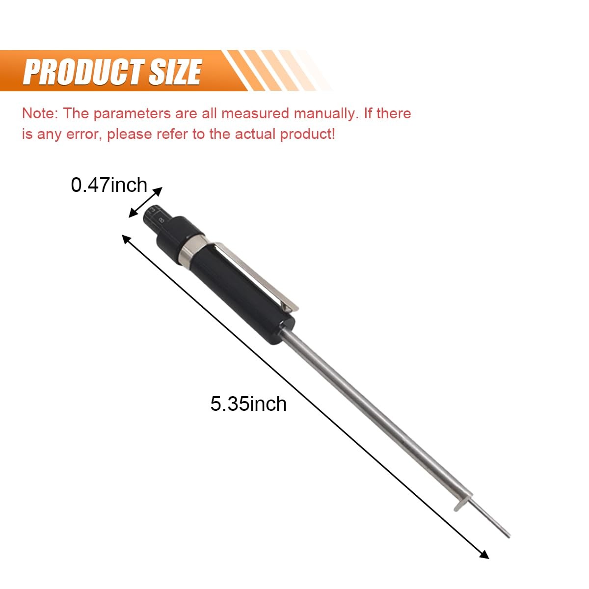 Brake Pad Thickness Gauge Measure Tool Scale Detection Pen Tire Tread 1.5mm