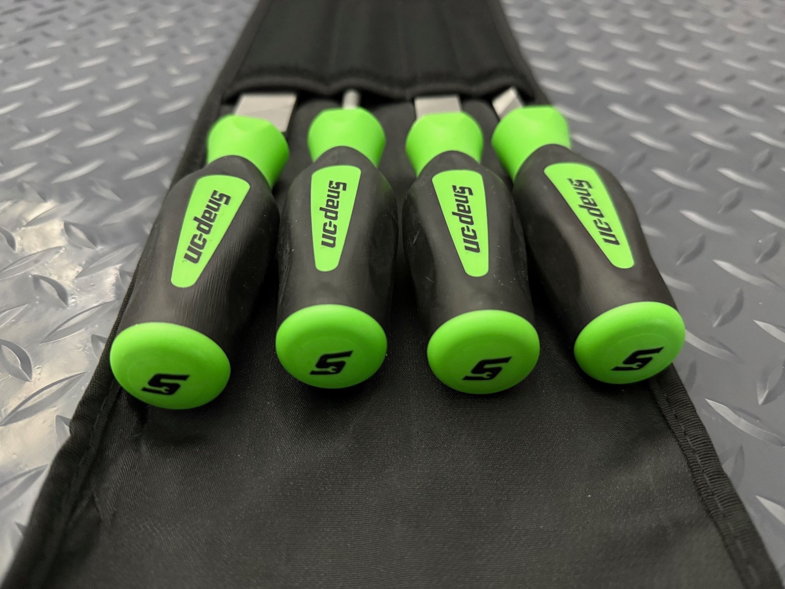 snap on tools green 4 pc file handle set with pouch sghbf500ag new free shipping