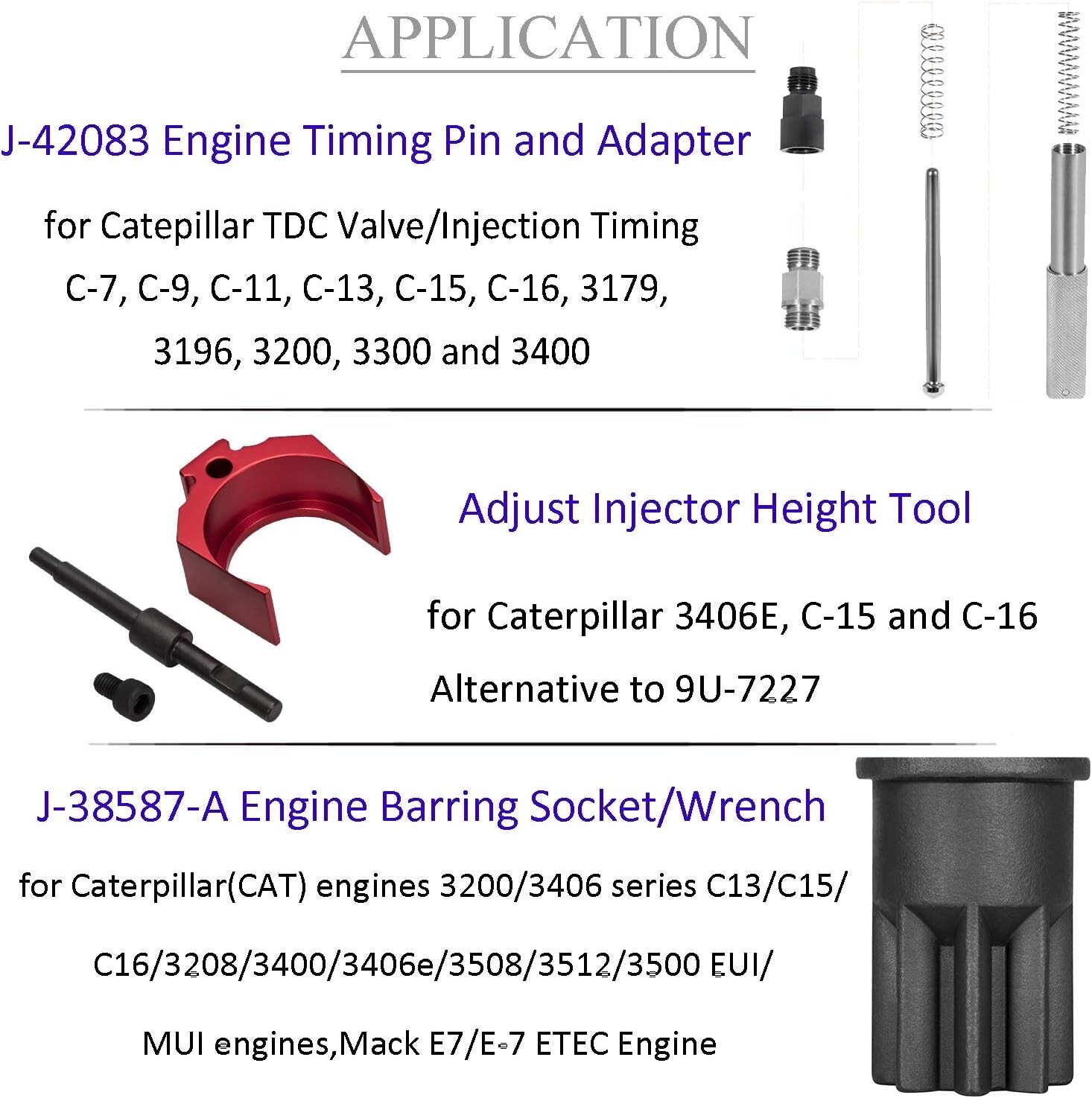 Automatic Timing Pin+Injector Height Adjustment+Engine Barring Socket For CAT