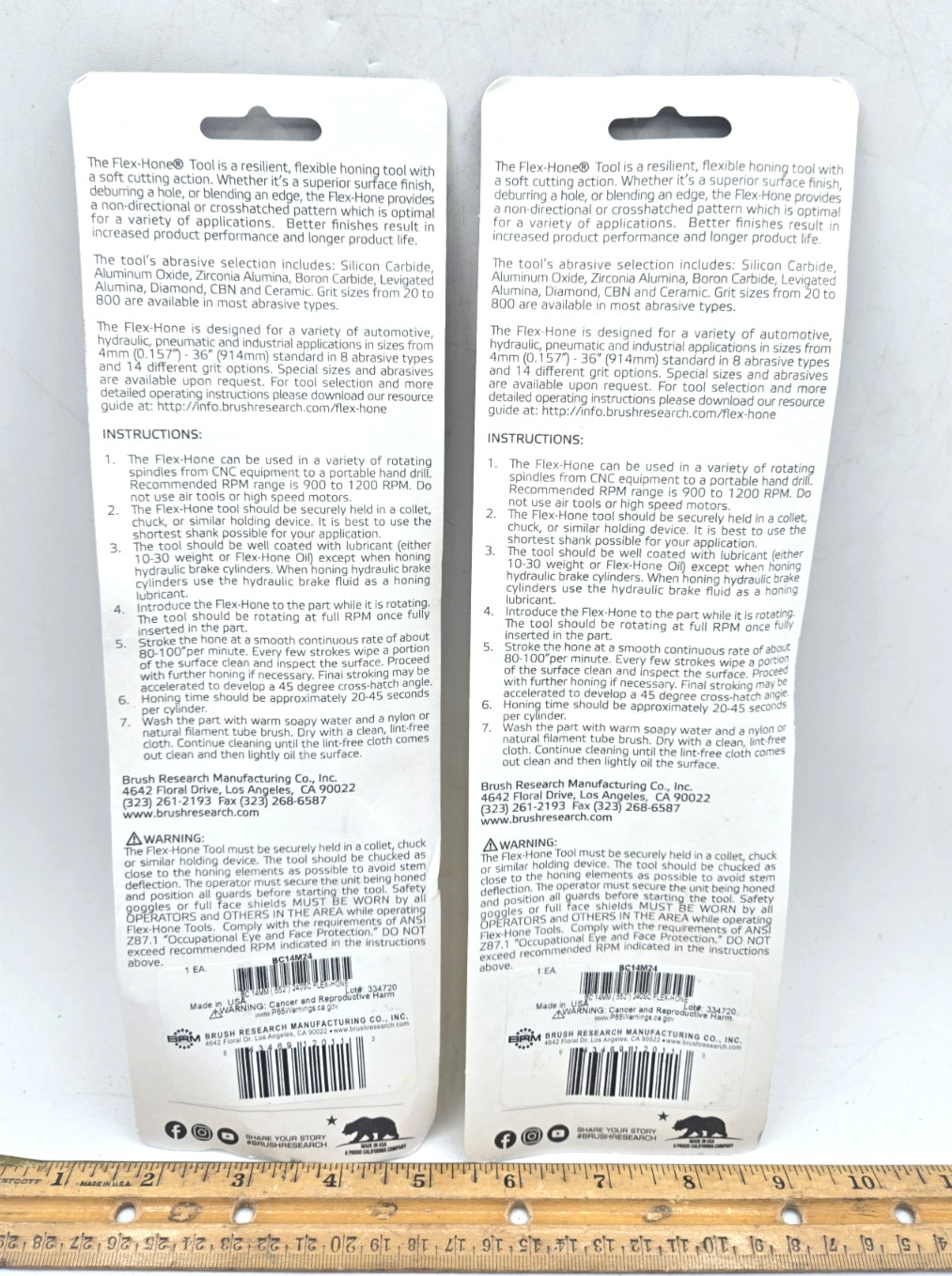 *2/Pk*BRM Flex-Hone BC14M24 14mm Cylinder Hone 240 Grit Aluminum Oxide Ball Hone
