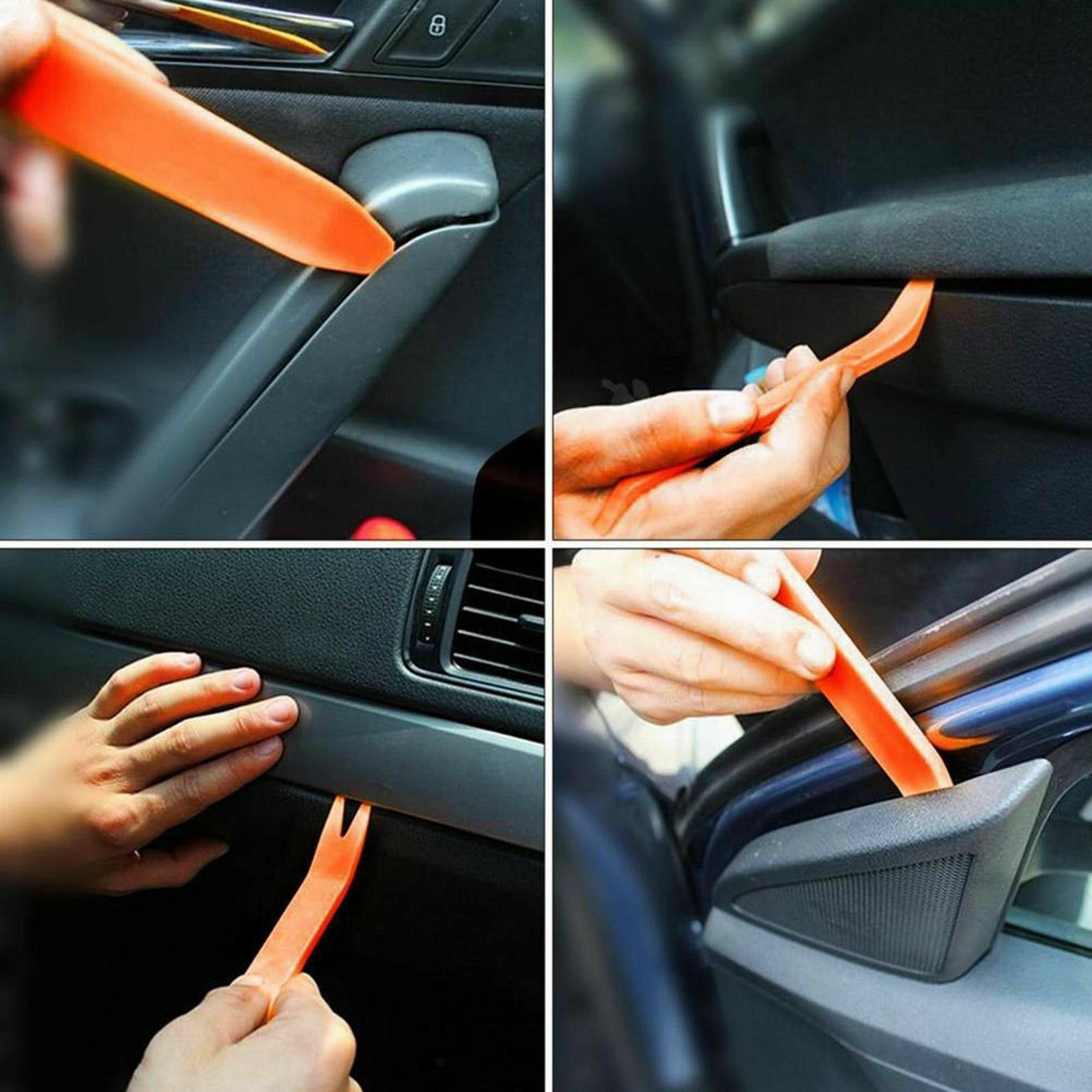 4Pcs Car Trim Removal Tool Set Hand Tools Pry Bar Panel Door Interior Clip Kits