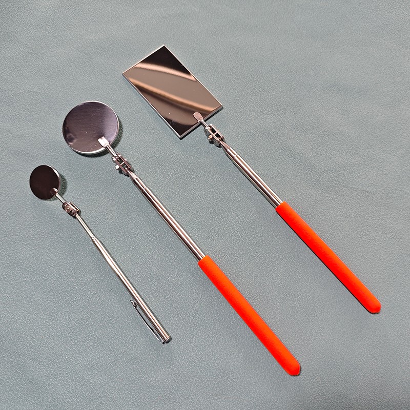 3PCS Telescoping Mirror Inspection Round Square Mirror Inspection Tool