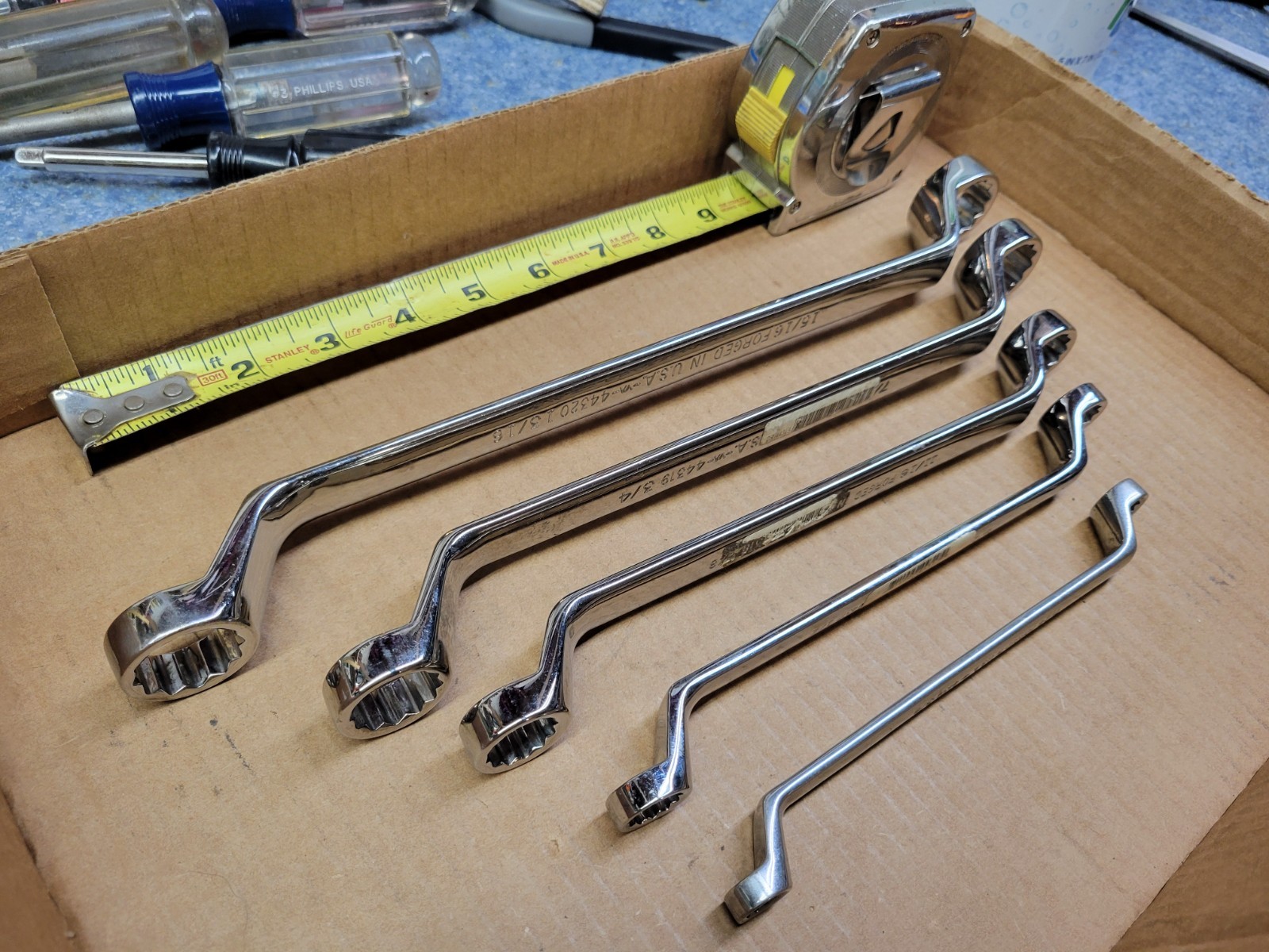 Craftsman USA 5-Piece SAE Deep Offset Full Polish Double Box End Wrench Set