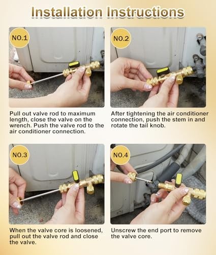 Valve Core Remover Installer Tool – Dual Size 1/4 & 5/16, 20 Valve Cores, 10 Bra