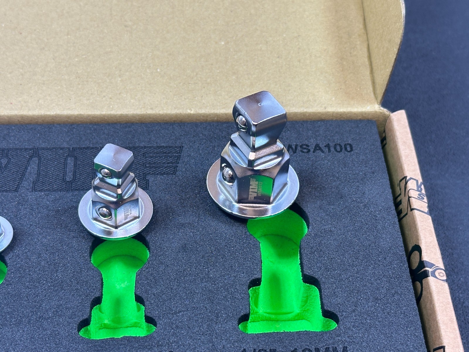 NEW VIM Tools 3pc Wobble Socket Adapter Set in Foam #WSA100