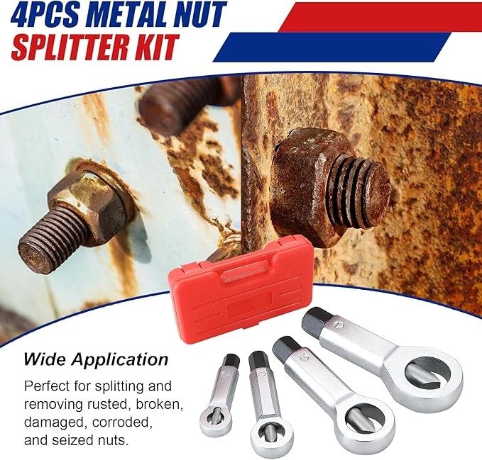 Nut Splitter Breaker 9-27mm Nut Remover Extractor Adjustable Cracker Hand Tool