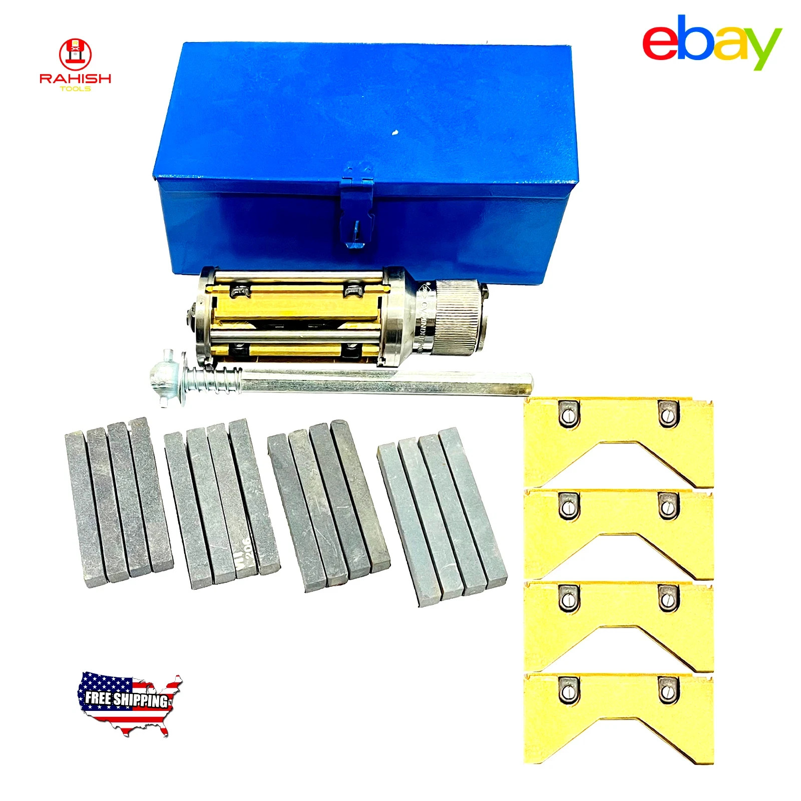 Cylinder Engine Hone Kit 2-1/2″ To 5-1/2″ Honing Machine + 4 Grit Stones