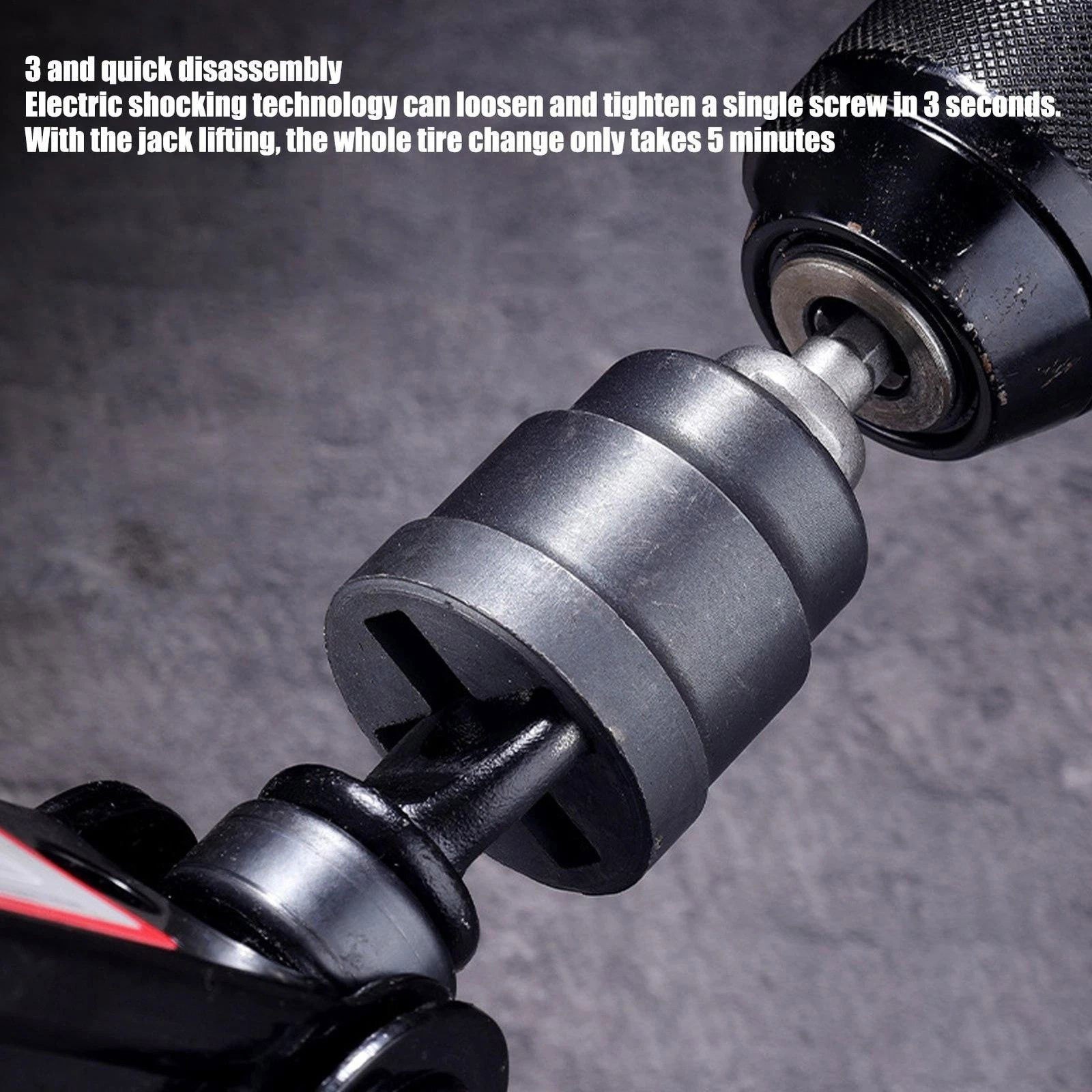 For Scissor Jack Adapter, Power Drill Socket Converter, High Carbon Steel Made