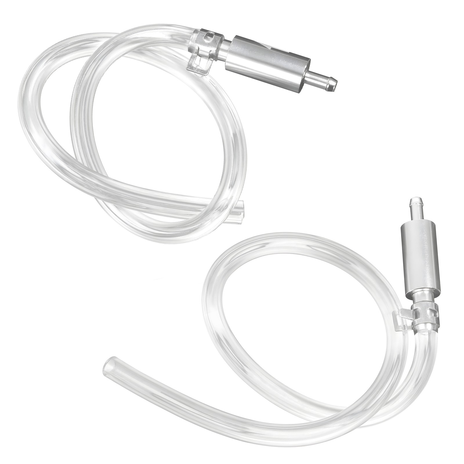 2 SET BRAKE BLEEDER HOSE ONE WAY CHECK VALVE TUBE BLEEDING TOOL KIT SILVER – US