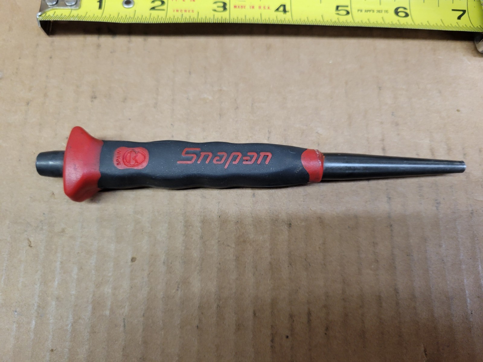Snap On 3/16″ Starter Punch With Red / Black Comfort Handle Grip No PPSG206